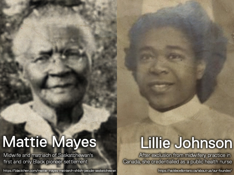 Black midwives Mattie Mayes and Lillie Johnson